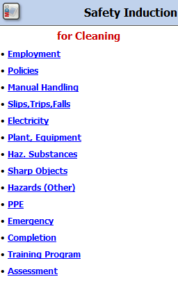 Safety Induction for Cleaning 